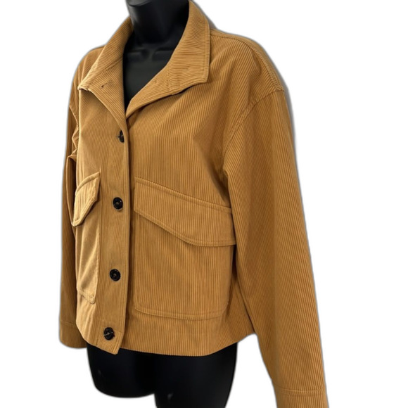 Avec Les Filles Corduroy Shacket Jacket Mustard Yellow Size Xsmall - Picture 2 of 9